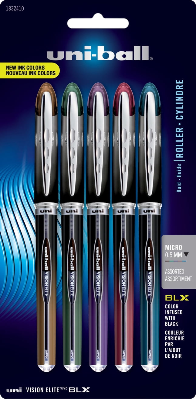 Uni-Ball AIR Micro Blue Ink Limited Edition Wildlife Set of 5 0.5mm Fine Rollerball 