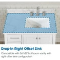 thumbnail image 4 of 36" Vanity Sink Top, Universal Vanity Top with Right Side Sink, Vanity Countertop with Widespread Faucet Hole & 4"Height Backsplash, 4 of 7