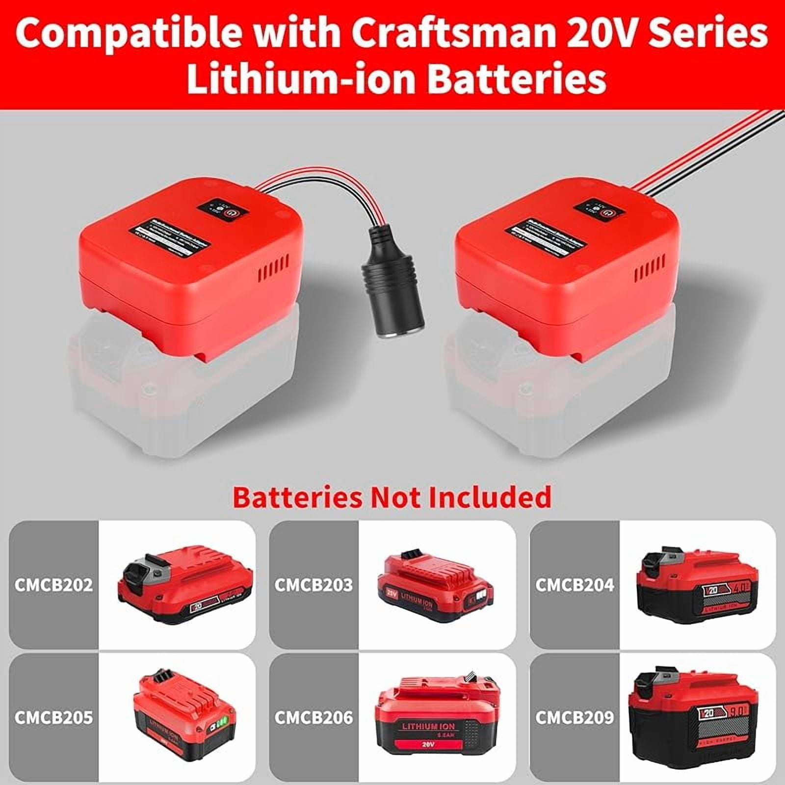 for Power Wheels Battery Adapter Compatible with Craftsman V20 Battery, 20V to 12V Step Down Power Converter with USB & Type C, XT60 Ports for RC Toy DIY Car Appliance (1 Pack)
