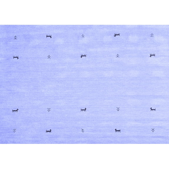 Ahgly Company Indoor Rectangle Solid Blue Modern Area Rugs, 2' x 5'