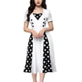 thumbnail image 4 of mfyjkho Vestidos de verano para mujer, Vestido ajustado con estampado floral y empalme en contraste para mujer Vestidos de fiesta para mujer xxxl, 4 of 8