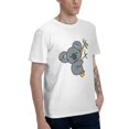 thumbnail image 2 of Animal Men's T-Shirt Cotton 100% Summer Tops Fashion Casual Cute Koala Short Sleeves for Men Women Round Collar Top Tees, 2 of 6