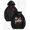 Black, variant on Black Mens Snap-on Graphic Print Fleece Hoodie - Street Style Retro