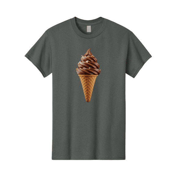 Chocolate-Ice-Cream-Cone Mens Graphic Tee, 100% Cotton, Casual Summer Wear