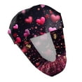 thumbnail image 5 of Fgvctg Womens Hat Valentines Day Tie Back Fit Love Heart Graphic Adjustable Long Hair Stylish Working Head Cover Dark Purple, 5 of 5