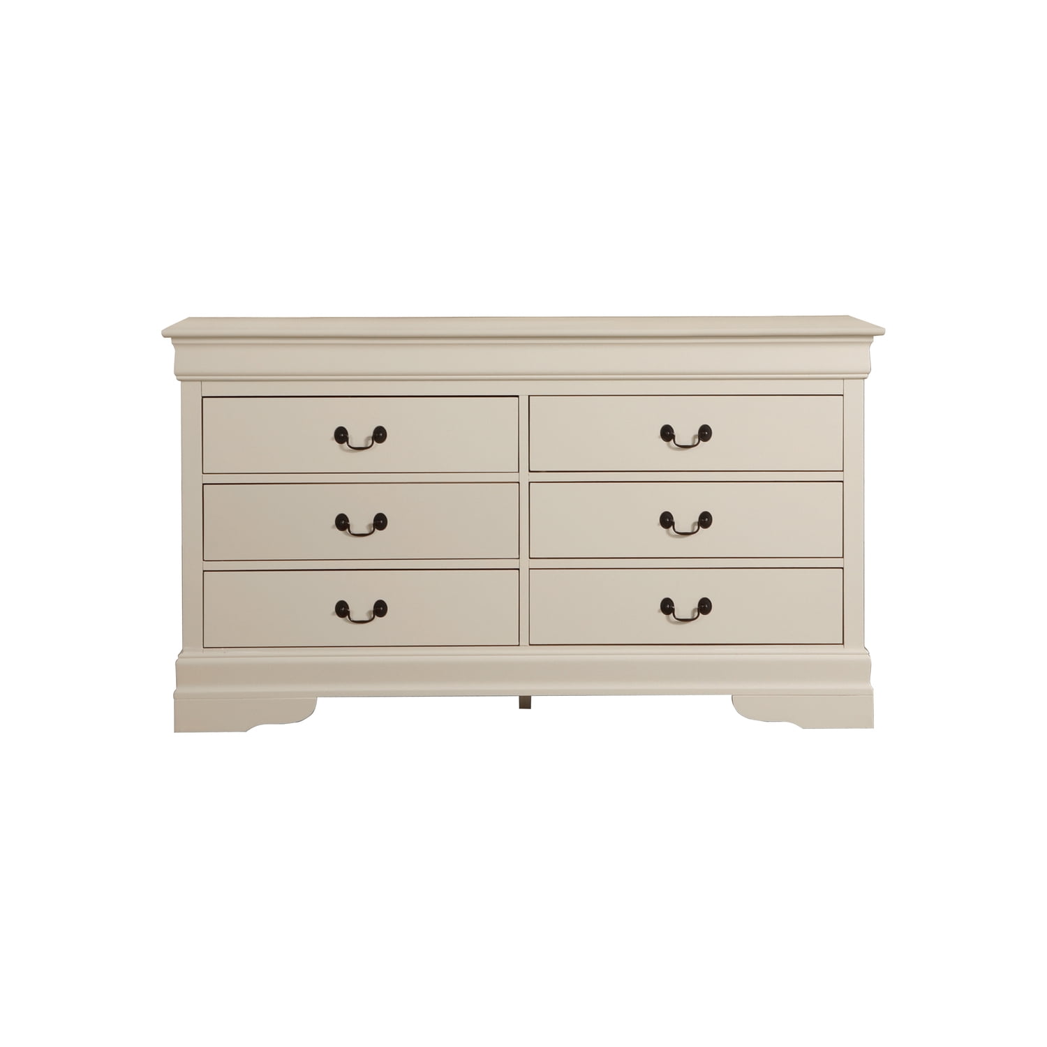 Glory Furniture Louis Phillipe 6 Drawer Dresser in Beige