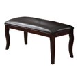 thumbnail image 1 of Tufted Bench With Curvy Wooden Legs, Cherry Brown, 1 of 1