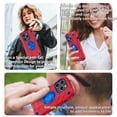 thumbnail image 5 of ELEHOLD Heavy Duty Rugged Case for iPhone 15 Pro Max Foldable Ring Holder Kickstand Case, Hybrid Tri-Layers Military Grade Shockproof Protection Cover for iPhone 15 Pro Max,Red+Blue, 5 of 5