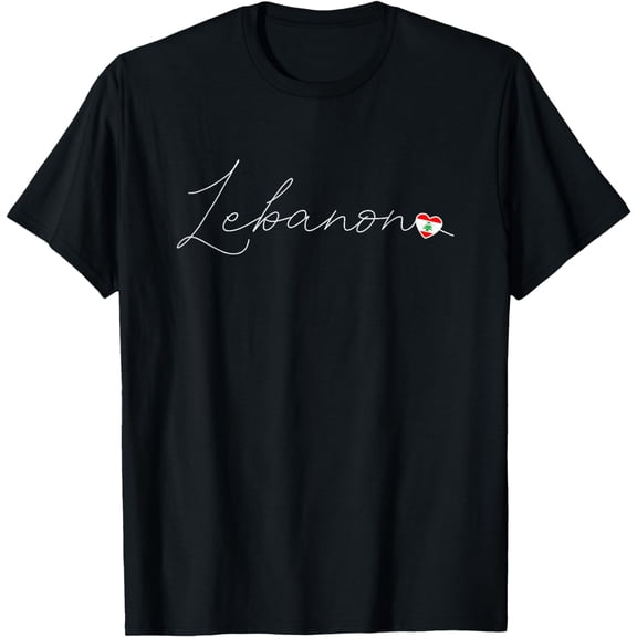 Lubnan Simple Love Lebanese Flag Heart on Lebanon T-Shirt