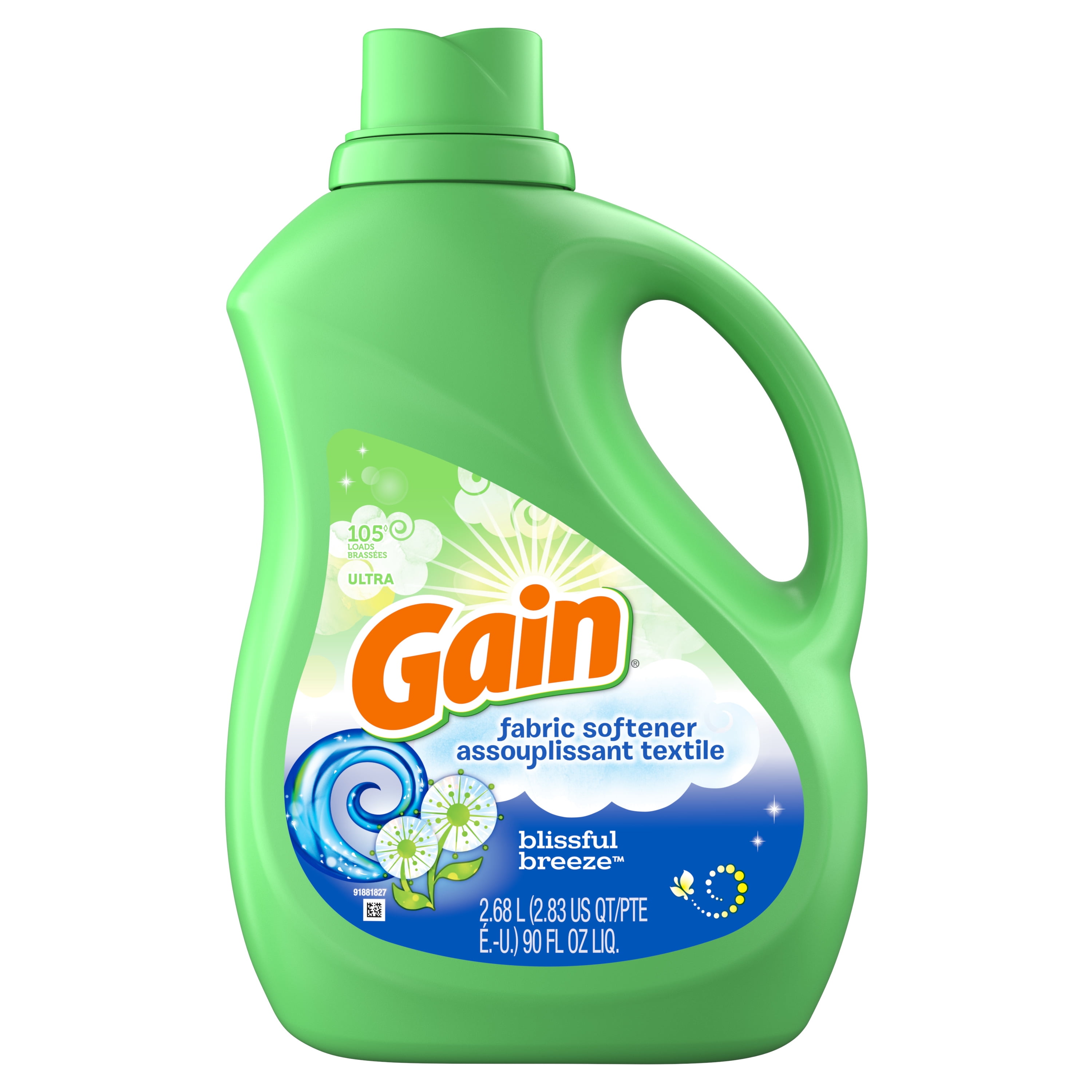 Gain Liquid Fabric Softener, Blissfull Breeze, 90 fl oz 105 loads