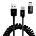 thumbnail image 4 of Coiled USB Cable 24W Fast Car Charger for iPad Air 10.9" (2022 5th Gen)/(2020 4th Gen) - Micro-USB to USB-C Adapter Power Cord Wire Quick Charge DC Socket, 4 of 5