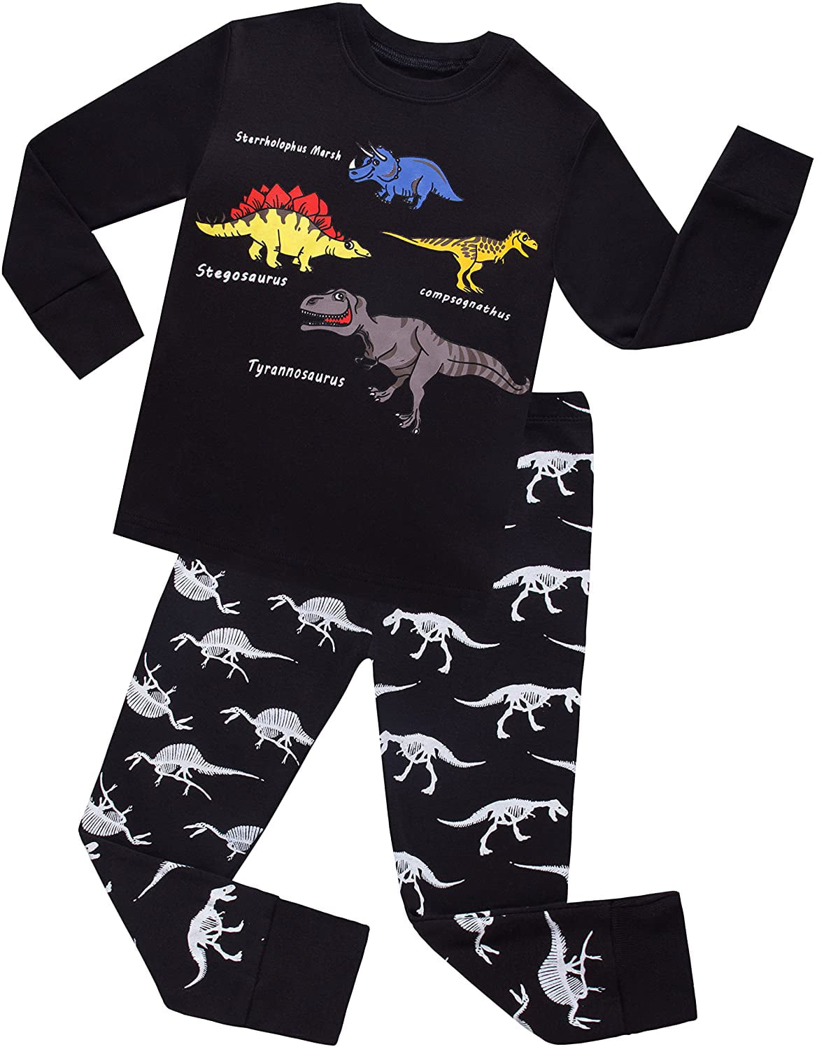 Clothing Pajama Sets Children Pajamas Boys Glow in Dark Dinosaur Pj ...