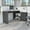 Gray, variant on L-shaped Office Desk In Dark Brown - 59" Long Work Surface Table With File Storage