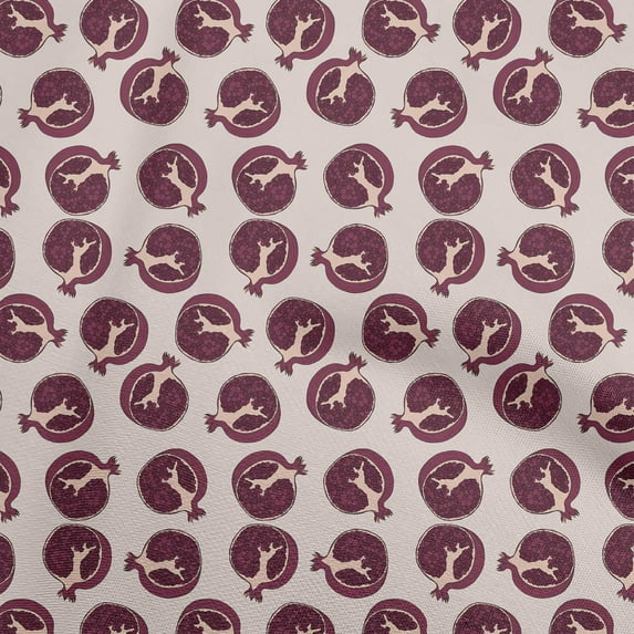 oneOone Rayon Wine Purple Fabric Fruits Pomogranate Dress Material Fabric Print Fabric By The Yard 56 Inch Wide