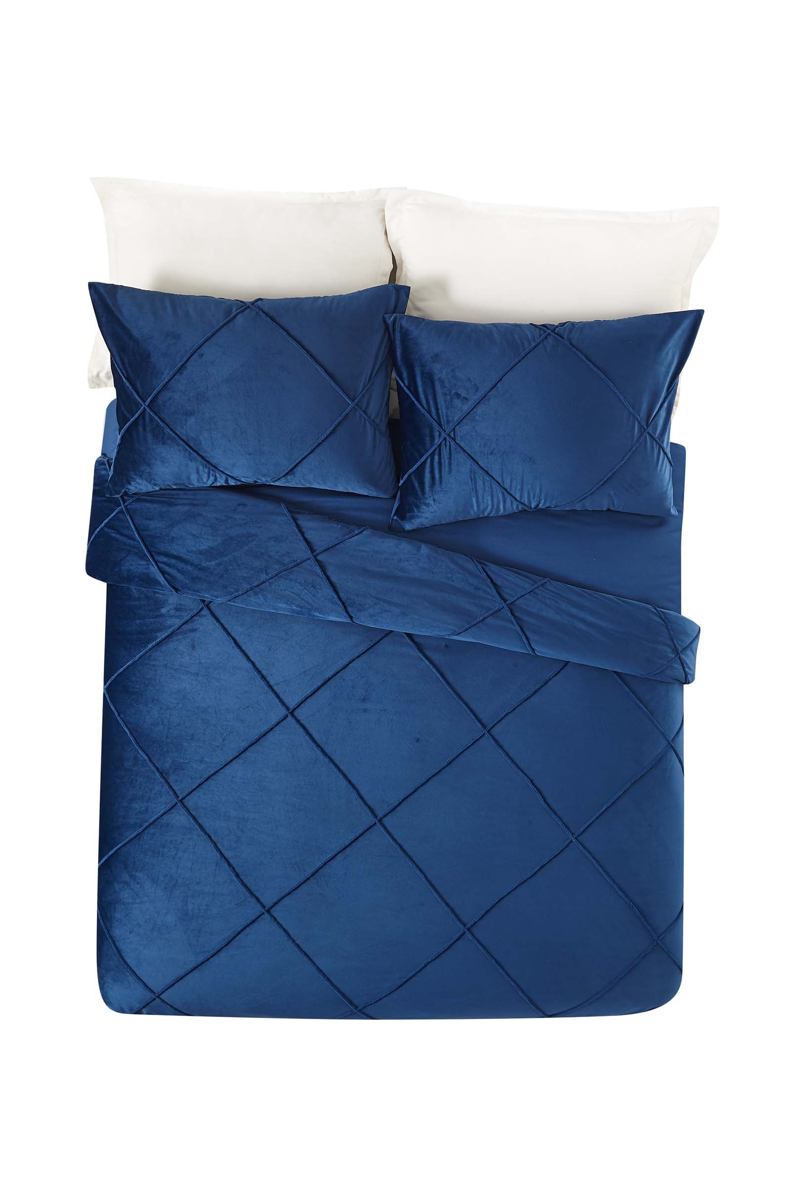 Better Homes & Gardens Embroidered Velvet 3pc Full Queen Blue
