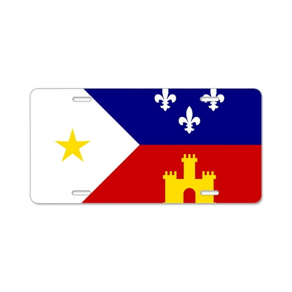 CafePress - Flag Of Acadiana Louisiana - Aluminum License Plate, Front License Plate, Vanity Tag