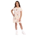 thumbnail image 2 of Moana Girls' Allover Print Dress with Short Sleeves, Sizes 4-12, 2 of 7