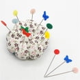 thumbnail image 4 of Xingzhi 100Pcs Plastic Flat Head Pins Straight Quilting Pins Mixed Color DIY Sewing Needles, Light Color Flower, 4 of 9