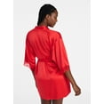 thumbnail image 4 of Joyspun Women’s Lace Trim Satin Valentine's Day Robe, Sizes S-3X, 4 of 7