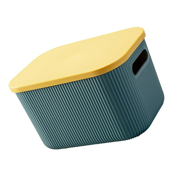 CRAFTHROU Blue Plastic Storage Box with Compartments for Snack and Small Parts 1Pack 26X18.7X16.2CM