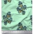 thumbnail image 1 of Soimoi Poly Georgette Fabric Leaves & Floral Block Fabric Prints by Yard 52 Inch Wide, 1 of 3