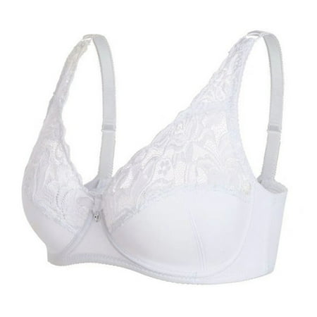 

Aayomet Women S T-Shirt Bra Women Fashion Pure Color Lace Gathering Bra With Steel Ring Thin Underwear White Medium