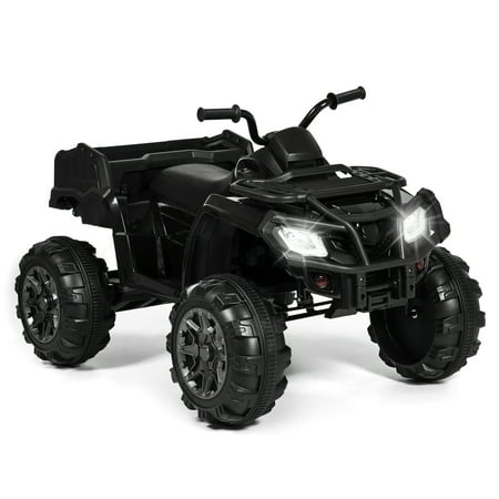Off Road Go Kart Suspension - Best Choice Products 12V Kids Powered Large ATV Quad 4-Wheeler Ride-On Car w/ 2 Speeds, Spring Suspension, MP3, Lights, Storage - Black