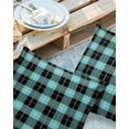 thumbnail image 2 of Pack of 2 Outdoor Pillow Covers, Aqua Green Black Lattice Waterproof Square Throw Pillowcase Cushion Decorative Pillow Covers for Couch Patio Tent, 26x26 in, 2 of 6