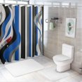 thumbnail image 7 of Orinice  No Hook Shower Curtain and Liner Set Blue Striped Shower Curtain with Snap in Liner Fabric Bathroom Curtain with Liner Modern Black Bathroom Decor Set See Through Top Window Washable 60x72, 7 of 7