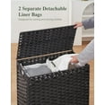 thumbnail image 4 of Laundry Hamper with Lid, 112 L Handwoven Rattan Wicker Laundry Basket, 2 Removable Liner Bags Metal Heightened Feet, 6 Mesh Bags, 2 Section Large Clothes Hamper for Bathroom Bedroom, Black, 4 of 14