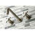 thumbnail image 3 of Kingston Brass KS8028BX Metropolitan Two-Handle 3-Hole Wall Mount Roman Tub Faucet in Brushed Nickel, 3 of 7