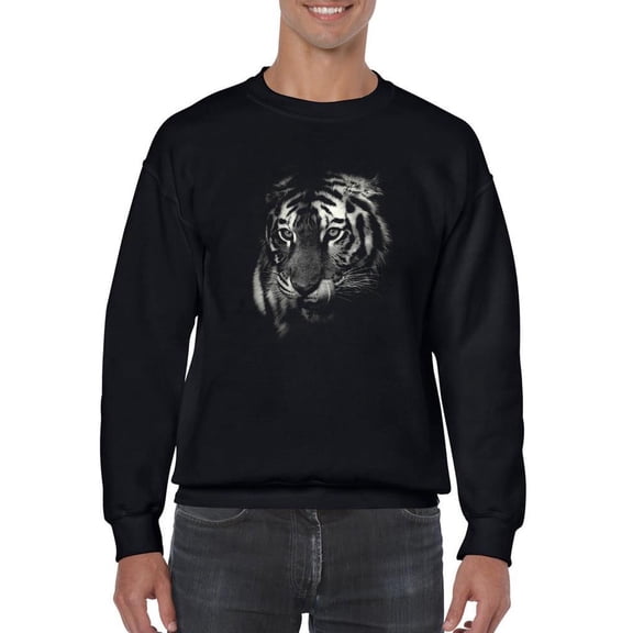 Bengal Tiger In The Dark Sweatshirt Men -SPIdeals Designs, Male XX-Large