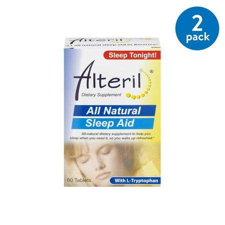 60 Caps Supplement Pills - (2 Pack) Alteril All Natural Dietary Supplement Sleep Aid Pill With L-Tryptophan - 60 CT