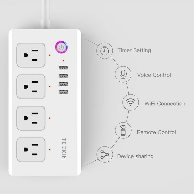 Remote Controlled Power Strip with USB and Wi-Fi