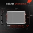 thumbnail image 2 of A-Premium Engine Coolant Radiator with Transmission Oil Cooler Compatible with Chevrolet Corvette 2005-2013 Chevrolet SSR Saab 9-7x, Automatic Transmission, Replace# 21996495, 2 of 8