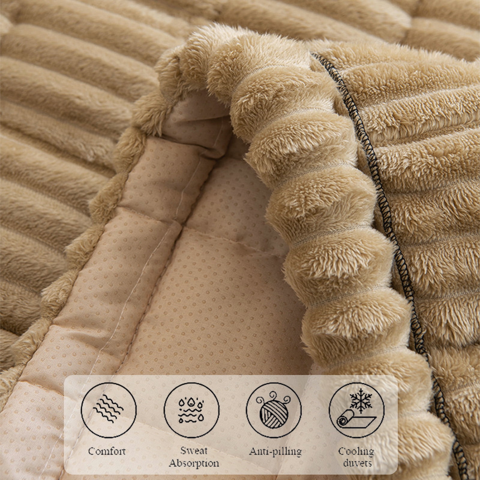 kchsji Sofa Cushion Cover, Soft Non Slip Fuzzy Couch Protector for Dogs and Pets, Washable Thick Furniture Slipcover Cushion, Durable Anti Pilling Couch Pad for Living Room Sofa Bed and Home Decor