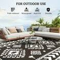 thumbnail image 5 of Outsunny Outdoor Patio Rug, Large Camping Carpet with Carrying Bag, 9' x 18' Waterproof Plastic Straw, Reversible, Black & White Rhombus Patchwork, 5 of 9