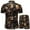 B, variant on Stamzod Men's Suits Mens Luxury Outfit Set Short Sleeve Shirts and Shorts 2 Piece Chain Print Set Slim Button Hawaiian Shirt Suits