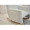 thumbnail image 3 of Rocking Chair Nursery Glider Chair with Adjustable FootRest, Nursery Rocking Chairs with Wood Legs Side Pocket, Teddy High Back Nursing Chair, for Living Room, Bedroom, Cozy Reading, Ivory, 3 of 9
