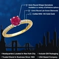 thumbnail image 2 of Gem Stone King 14K Two Tone Gold Red Ruby and Lab Grown Diamond Engagement Ring for Women | 1.16 Cttw | Round 6MM | Gemstone July Birthstone | Size 5, 2 of 6