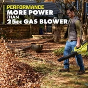 RYOBI 40-Volt Lithium-Ion Cordless Variable-Speed 120 MPH 550 CFM Leaf Blower (Tool-Only); Battery and Charger Not Included, Green, RY40LB01B
