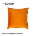 thumbnail image 3 of Monstrate Funda para cojín de asiento, reemplazo de terciopelo de Color sólido, suave, decorativa, reutilizable, con cremallera, funda de Decoración del hogar Naranja 45x45cm, 3 of 6