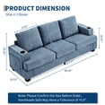thumbnail image 2 of COZONY Modern 89" 3-Seater Sofa with Deep Seats, Chenille Fabric, Cup Holders and Side Storage Pockets for Living Room, Apartment,Blue, 2 of 8