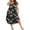 Black Red Floral, variant on Womens Long Sleep Dress Short Sleeve Nightgown V Neck Loungewear with Pockets and Side Slit
