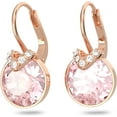 thumbnail image 2 of Swarovski Bella Pink Rose Gold-Tone Plated Roud Cut V Drop Earrings, 2 of 5