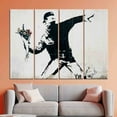 thumbnail image 5 of Painting Artwork, Street Wall Decor, Banksy Flower Bomber Art Canvas, Anarchy Graffiti Poster, Flower Graffiti Artwork, Banksy Printed Canvas, Canvas Wall Decor - Rolled Canvas, 5 of 9