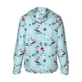 thumbnail image 3 of Kll Sailboats Anchors Print Men'S Women’s Upf 50+ Sun Protection Outdoor Hoodie Jacket Long Sleeve Fishing Hiking Performance Shirt- Large, 3 of 8