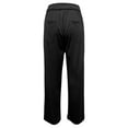 thumbnail image 3 of DuoJiaJ Women's Work Pants High Elastic Waisted Trousers Straight Wide Leg Pants Button Down Casual Trousers With Pockets Lightweight Travel Casual Pants for Women, 3 of 4