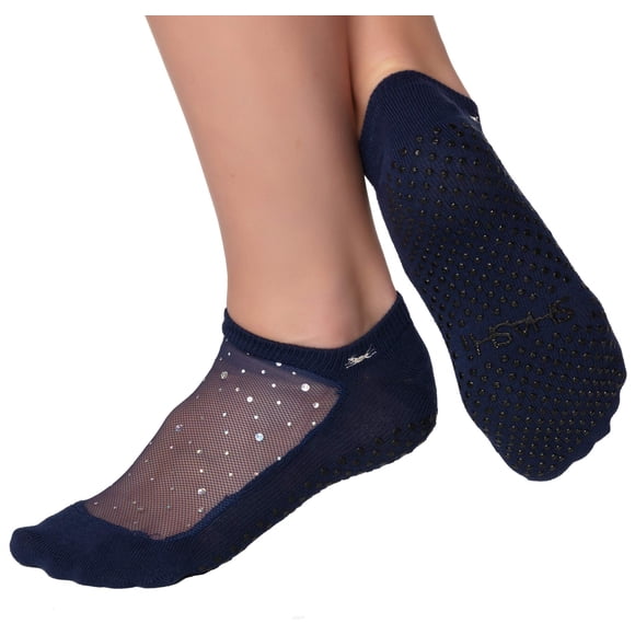 SHASHI Chaussettes de Yoga Amusantes pour Femmes Chaussettes Antidérapantes, Chaussettes à Paillettes Étoile avec Panneau Supérieur en Maille pour Chaussettes Barre