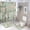style-1425, variant on 4 Pcs Shower Curtain Sets Shabby Chic Rose with Wood Background Bathroom Decor Set with Non-Slip Rugs Toilet Lid Cover And Bath Mat Vintage Floral Boho Shower Curtain with 12 Hooks 72inch X 72inch